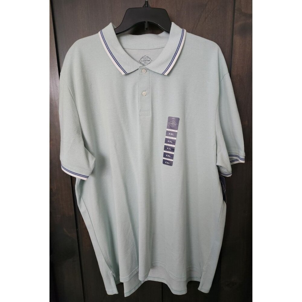 Mens St John's Bay Super Soft Classic Fit Short-Sleeve Polo Shirt Light Green